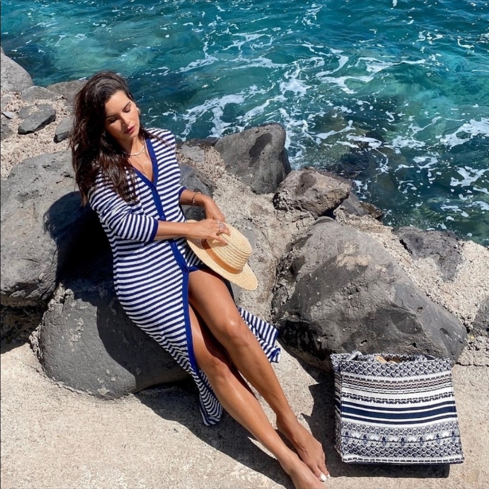 𝗡𝗪𝗧 𝗭𝗮𝗿𝗮 • Striped Knit Cardigan V-Neck Button Front L
